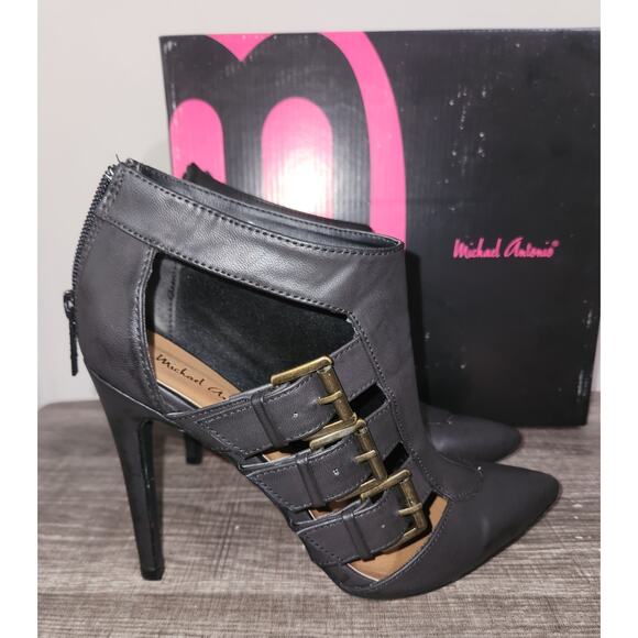 Michael Antonio Black Leather High Heel Boots - Size 8 - Picture 3 of 14